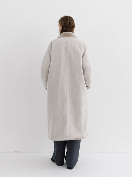 [moia] reversible fur coat (still gray)