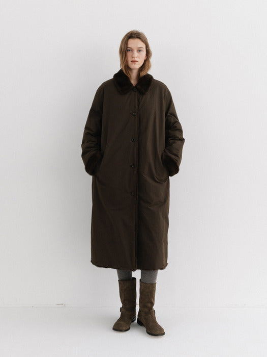 reversible fur coat (brown)
