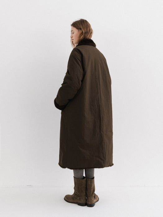 reversible fur coat (brown)