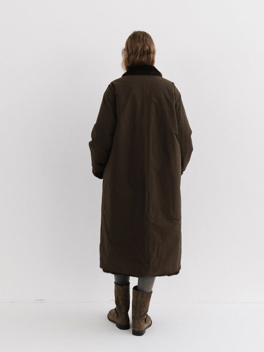 reversible fur coat (brown)