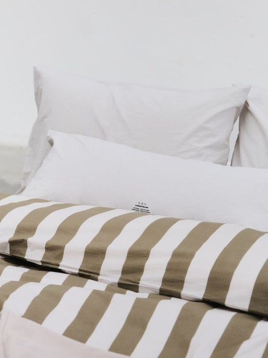 Wconcept_Gbh_Home Duvet Cover - Bold Stripe Olive (2 Sizes) Duvet Cover for all seasons, 60-count high-density pure cotton