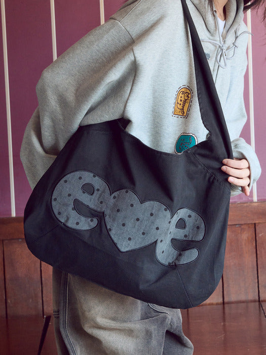 [ambler] reversible dot bag Hobo bag AC701 (Charcoal)