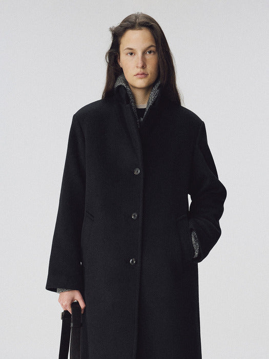 [nothing written] Nocturne single wool coat (Navy black)