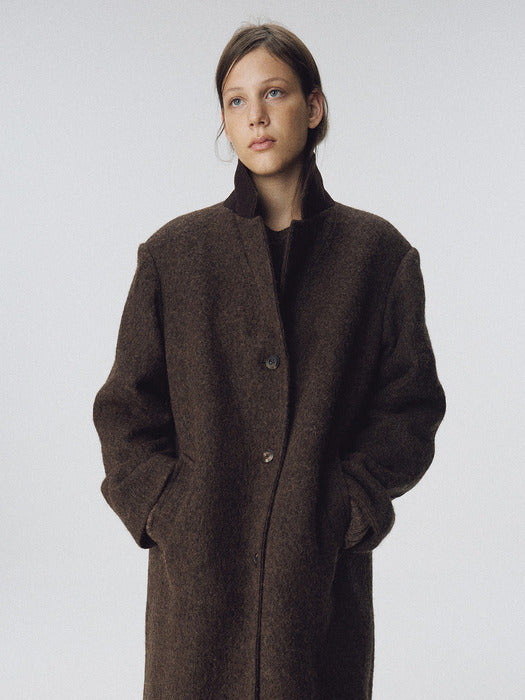 Nothing Written Nocturne single wool coat (Truffle brown)