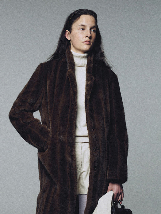 [nothing written] Misha faux fur coat (Brown)