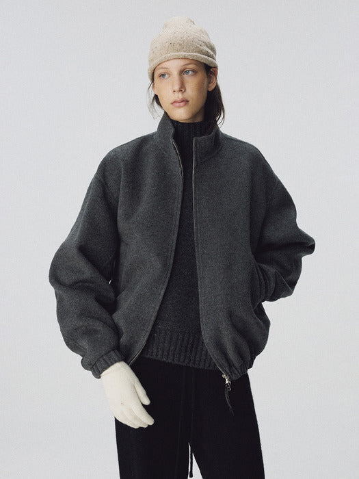 [nothing written] Plaza zip blouson (Dark gray)