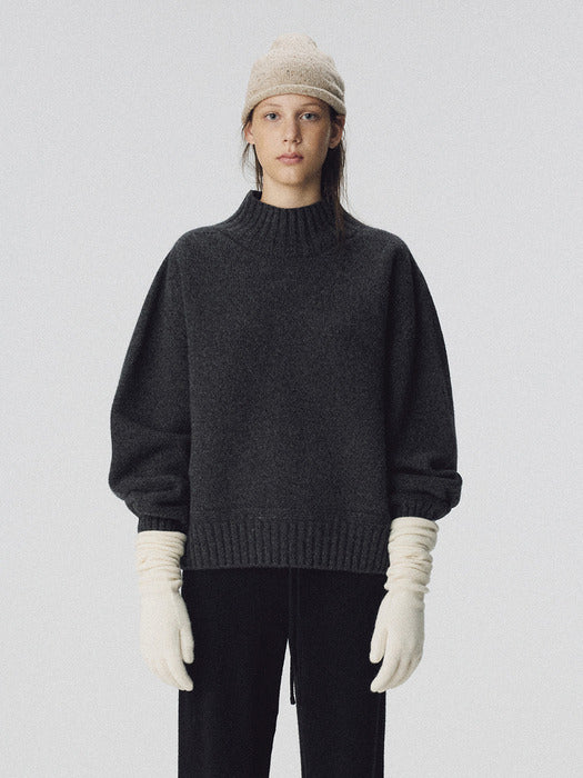 [nothing written] Extreme fine wool pullover (Charcoal)
