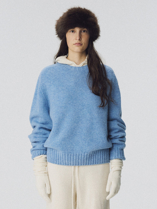 Nothing Written Kiri brushed wool pullover (Fog blue)