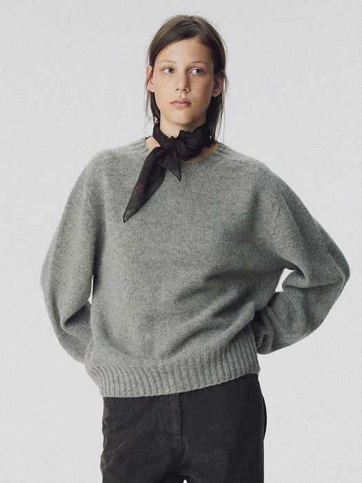 [nothing written] Kiri brushed wool pullover (Sage gray)