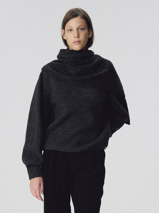 Nothing Written Kiri brushed wool pullover (Charcoal)