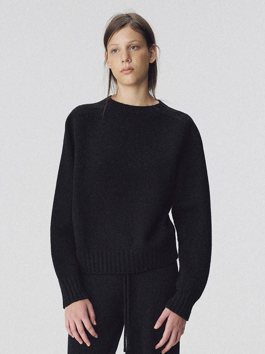Nothing Written Bunny wool pullover knit (Black)