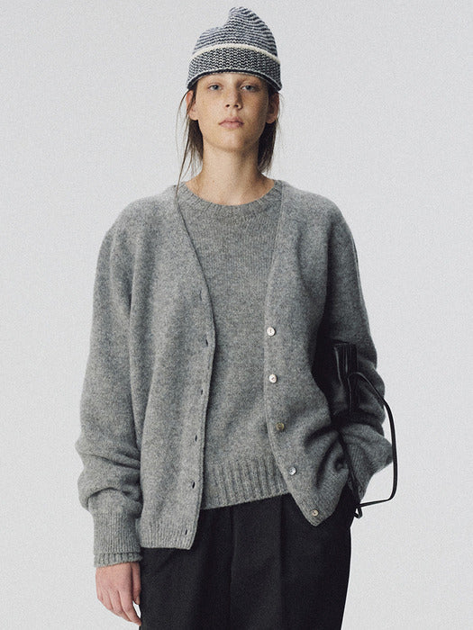 [nothing written] Rowan wool cardigan (Ash gray)