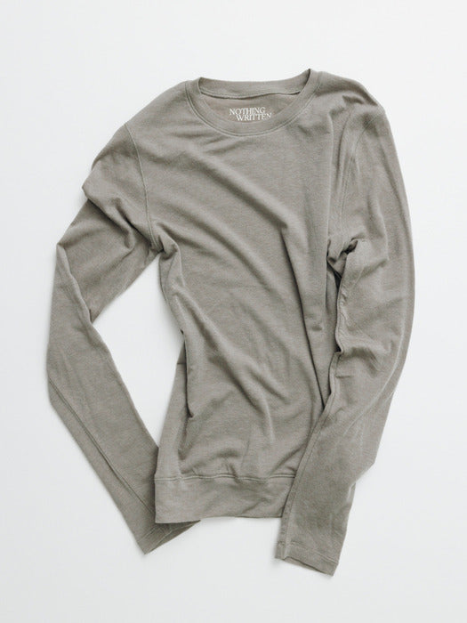 [nothing written] Aima wool t-shirt (Milk tea)