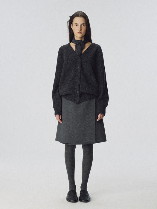 [nothing written] Fleur wool skirt (Dark gray)