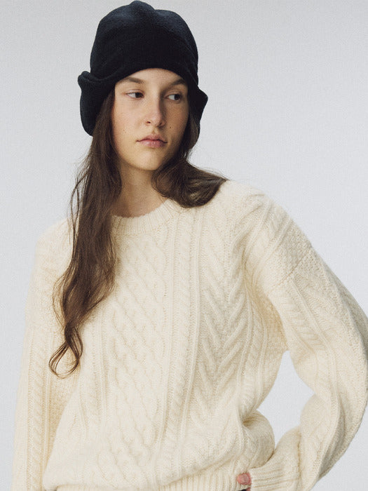 [nothing written] Wool earflap trapper (Black)