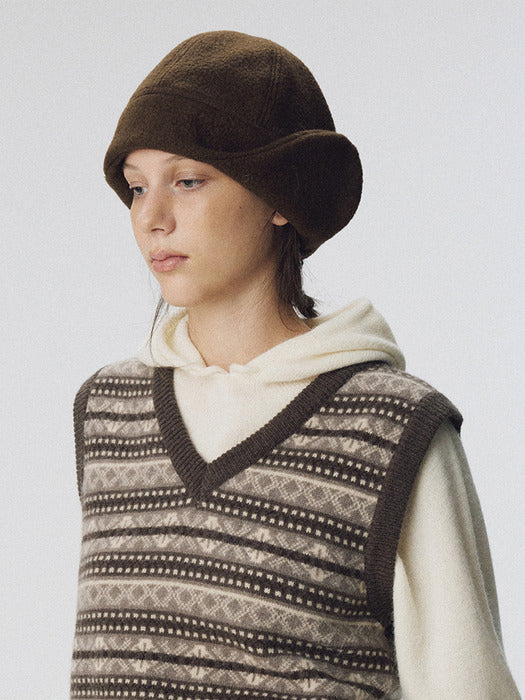 Nothing Written Wool earflap trapper (Deep brown)