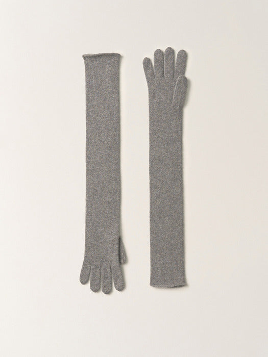 [nothing written] Bisou baby alpaca gloves (Light gray)