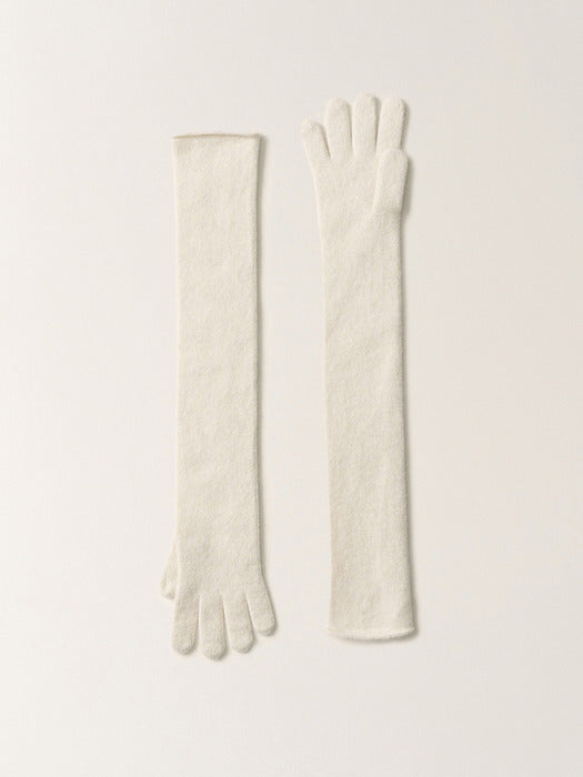 Nothing Written Bisou baby alpaca gloves (Clean white)