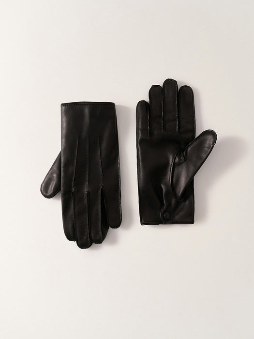 [nothing written] Gentle lamb skin gloves (Black)