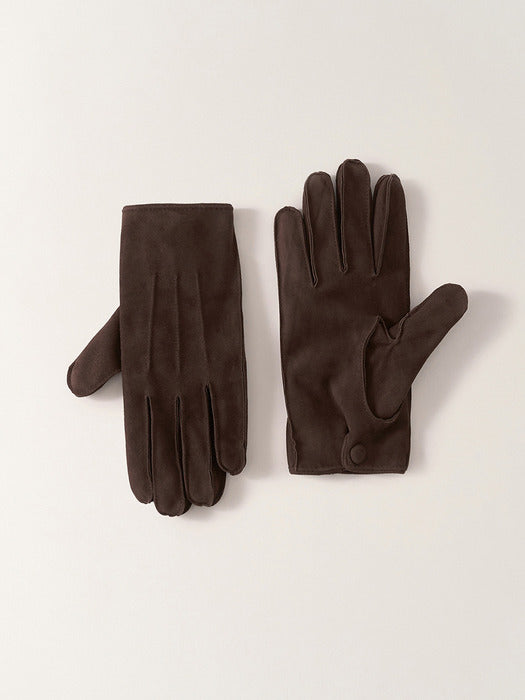 [nothing written] Gentle lamb skin gloves (Suede brown)