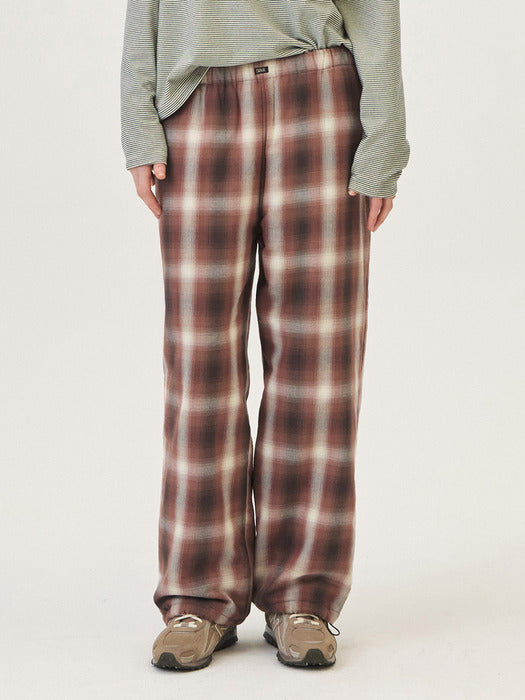[grove] 25Ho Monet Check Pants (Brown)