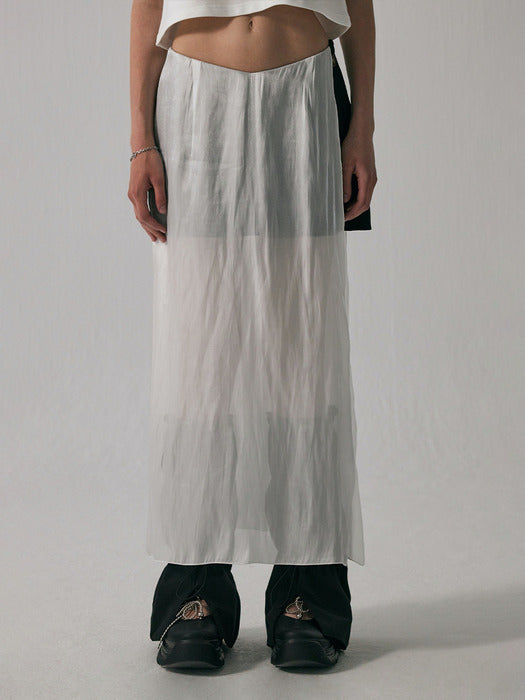 Wconcept_Treemingbird See-Through V Low-Waist Mini Skirt [ White ]