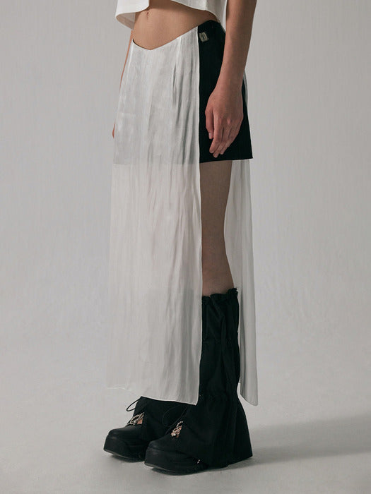Wconcept_Treemingbird See-Through V Low-Waist Mini Skirt [ White ]