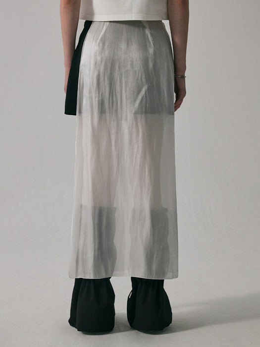 Wconcept_Treemingbird See-Through V Low-Waist Mini Skirt [ White ]