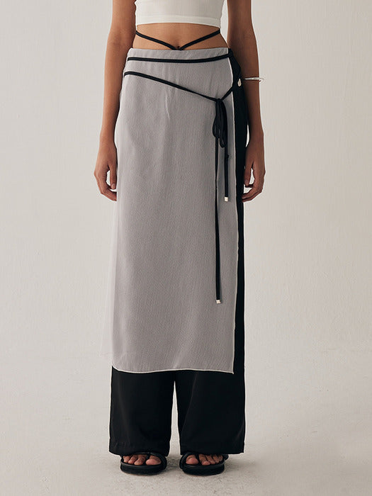Wconcept_Treemingbird See-Through Strap Wrap Pants [ White ]