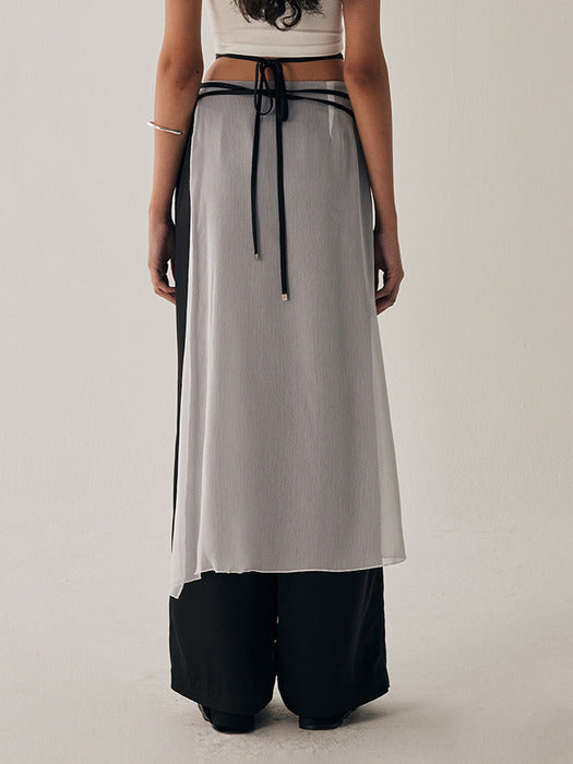Wconcept_Treemingbird See-Through Strap Wrap Pants [ White ]