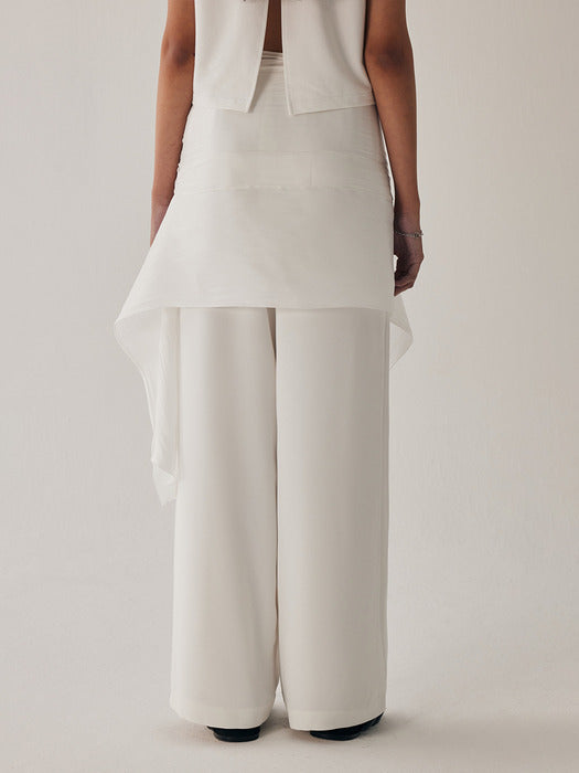 Wconcept_Treemingbird Scarf Wrapped Pants [ White ]