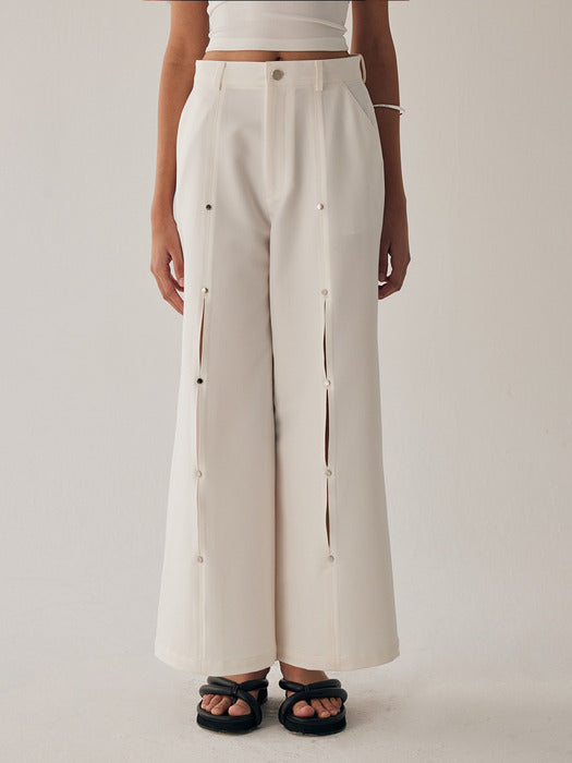 Wconcept_Treemingbird Rivet Slit Trouser [ White ]