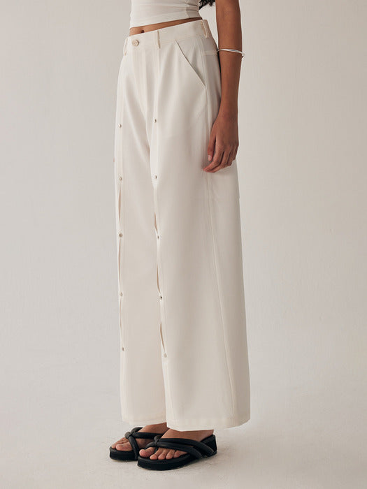Wconcept_Treemingbird Rivet Slit Trouser [ White ]