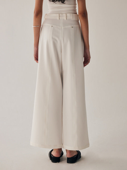 Wconcept_Treemingbird Rivet Slit Trouser [ White ]