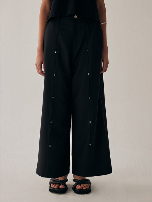 Wconcept_Treemingbird Rivet Slit Trouser [ Black ]