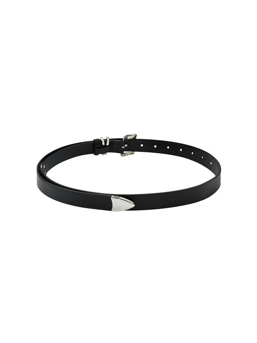 Wconcept_Treemingbird Minimal Cowhide Leather Belt [ Black ]