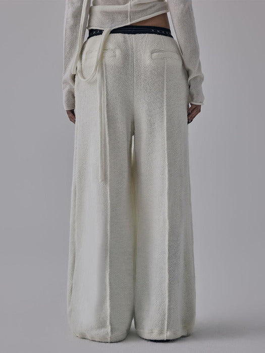 Wconcept_Treemingbird Banding Terry Pants [ Ivory ]