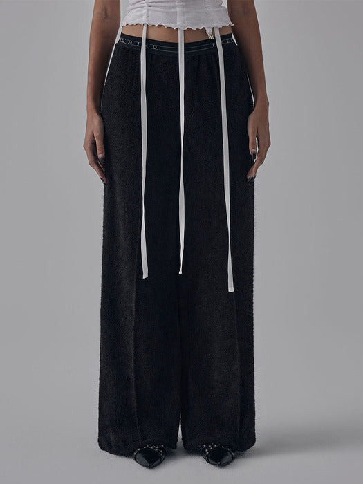 Wconcept_Treemingbird Banding Terry Pants [ Black ]