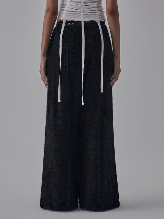 Wconcept_Treemingbird Banding Terry Pants [ Black ]