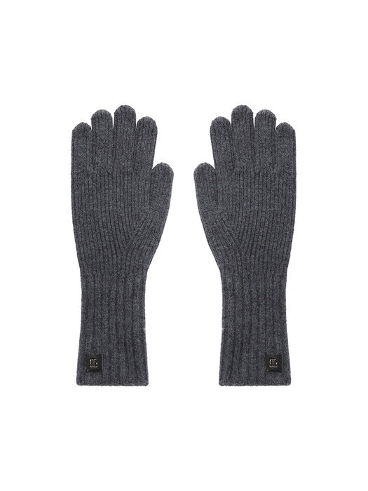 Wconcept_Treemingbird Wool Knit Gloves [ Charcoal ]