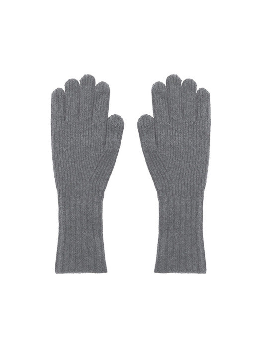 Wconcept_Treemingbird Wool Knit Gloves [ Charcoal ]