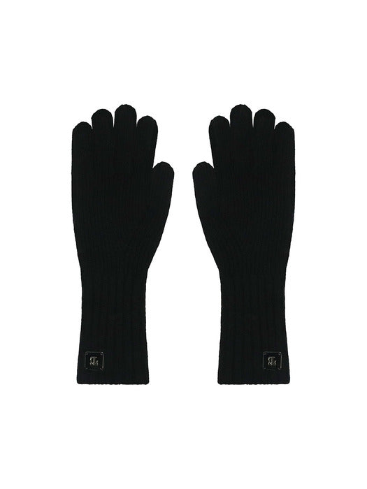 Wconcept_Treemingbird Wool Knit Gloves [ Black ]