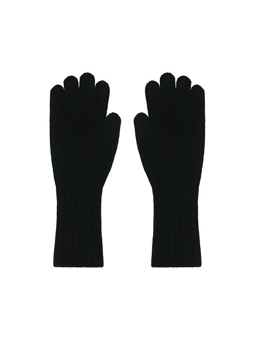 Wconcept_Treemingbird Wool Knit Gloves [ Black ]