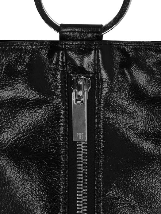 Wconcept_Treemingbird 2-Way Carried O Ring Leather Bag [ Black ]