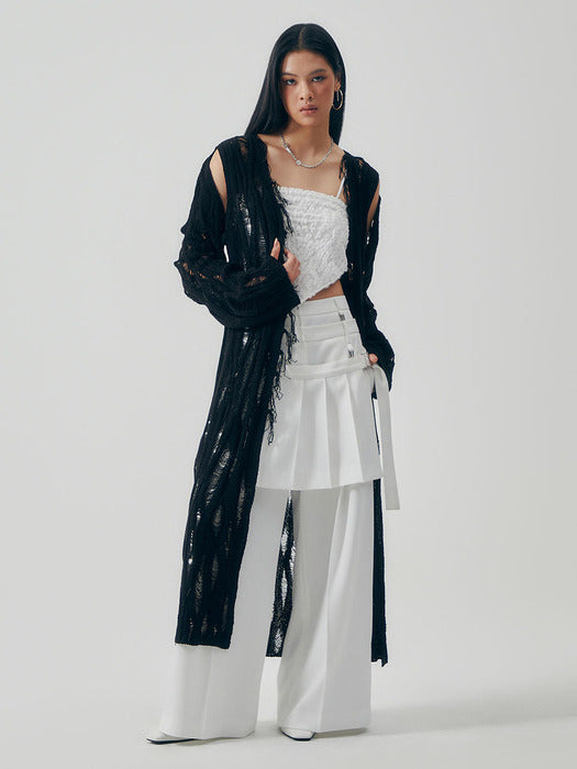 Wconcept_Treemingbird Featherlight Longline Knit Cardigan [ Black ]