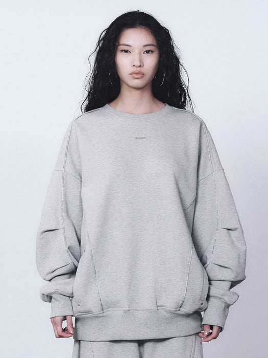 Wconcept_Treemingbird Tmb Logo Piping Sweat Shirt [ Melange Gray ]