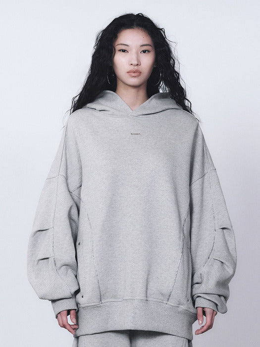 Wconcept_Treemingbird Tmb Logo Piping Hoodie [ Melange Gray ]