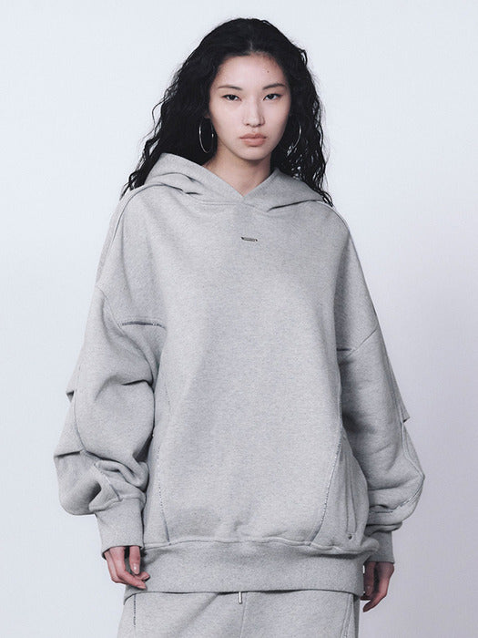 Wconcept_Treemingbird Tmb Logo Piping Hoodie [ Melange Gray ]
