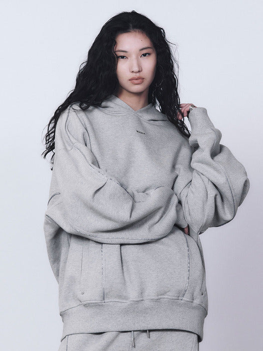Wconcept_Treemingbird Tmb Logo Piping Hoodie [ Melange Gray ]