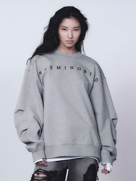 Wconcept_Treemingbird Horizon Logo Sweat Shirt [ Melange Gray ]
